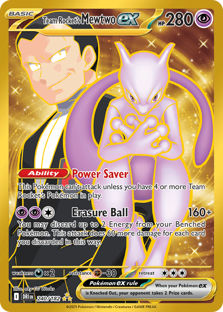 Team Rocket's Mewtwo ex printed card