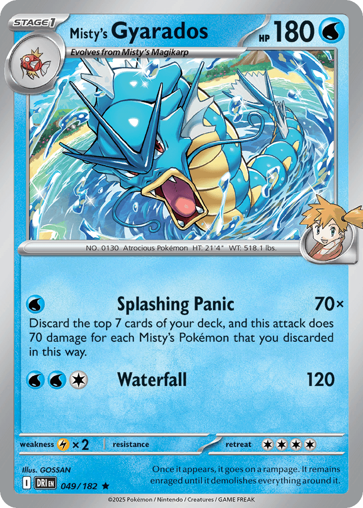 Misty's Gyarados printed card