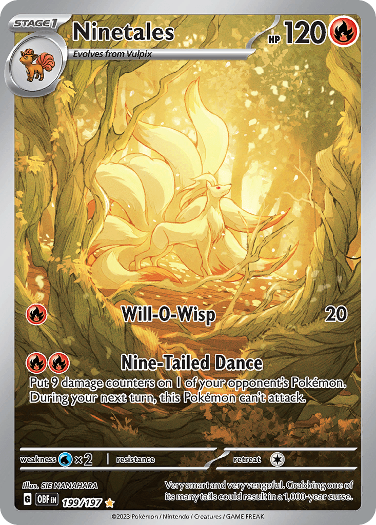 Ninetales printed card