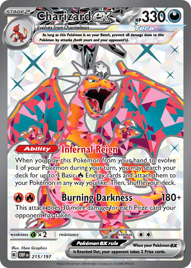 Charizard ex printed card