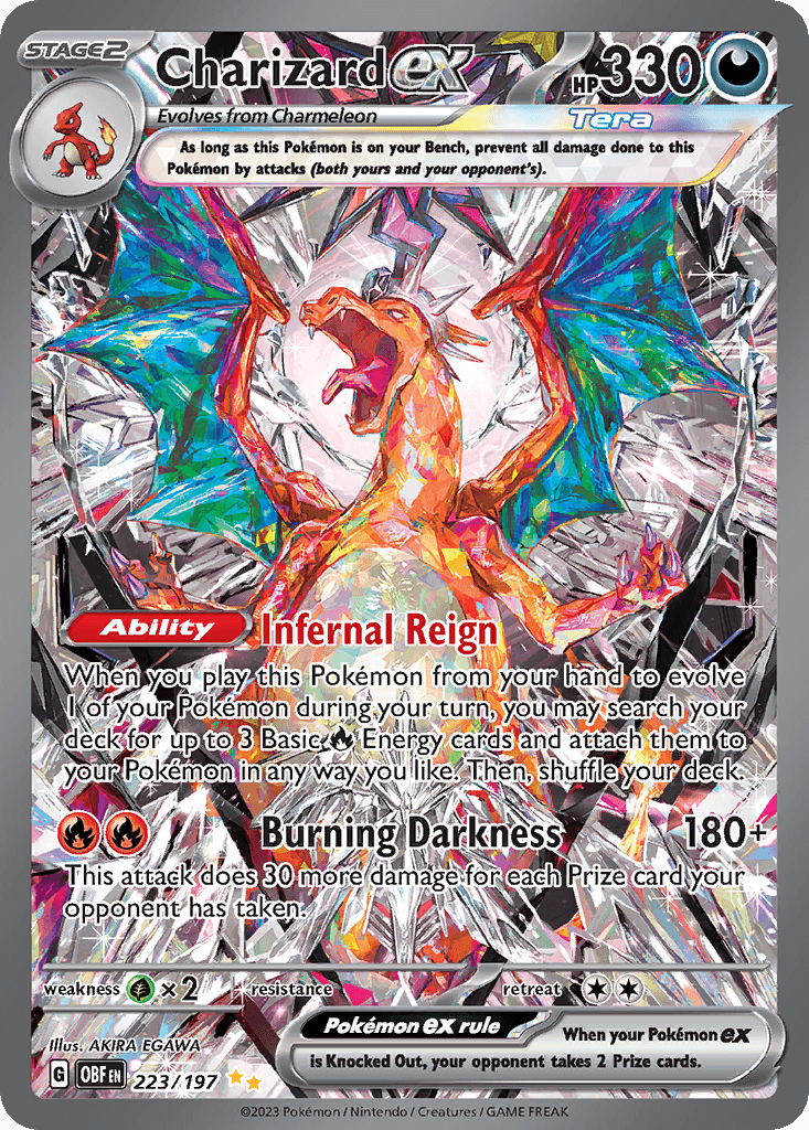 Charizard ex printed card