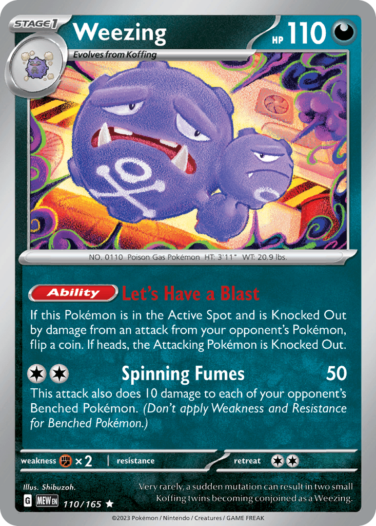 Weezing printed card