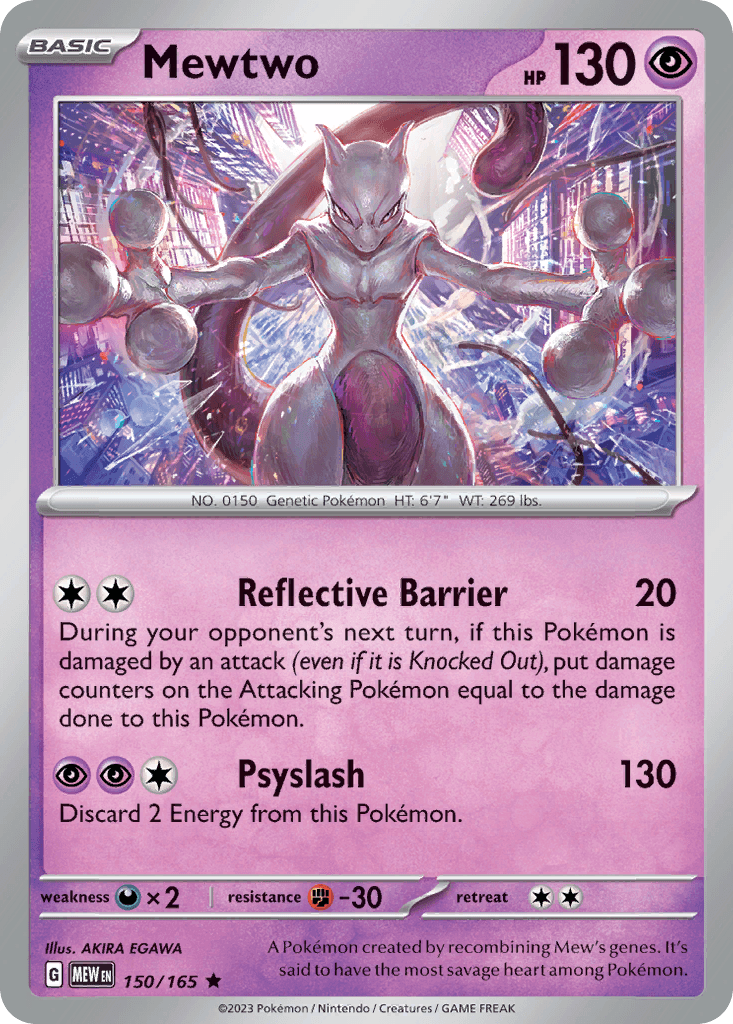 Mewtwo printed card