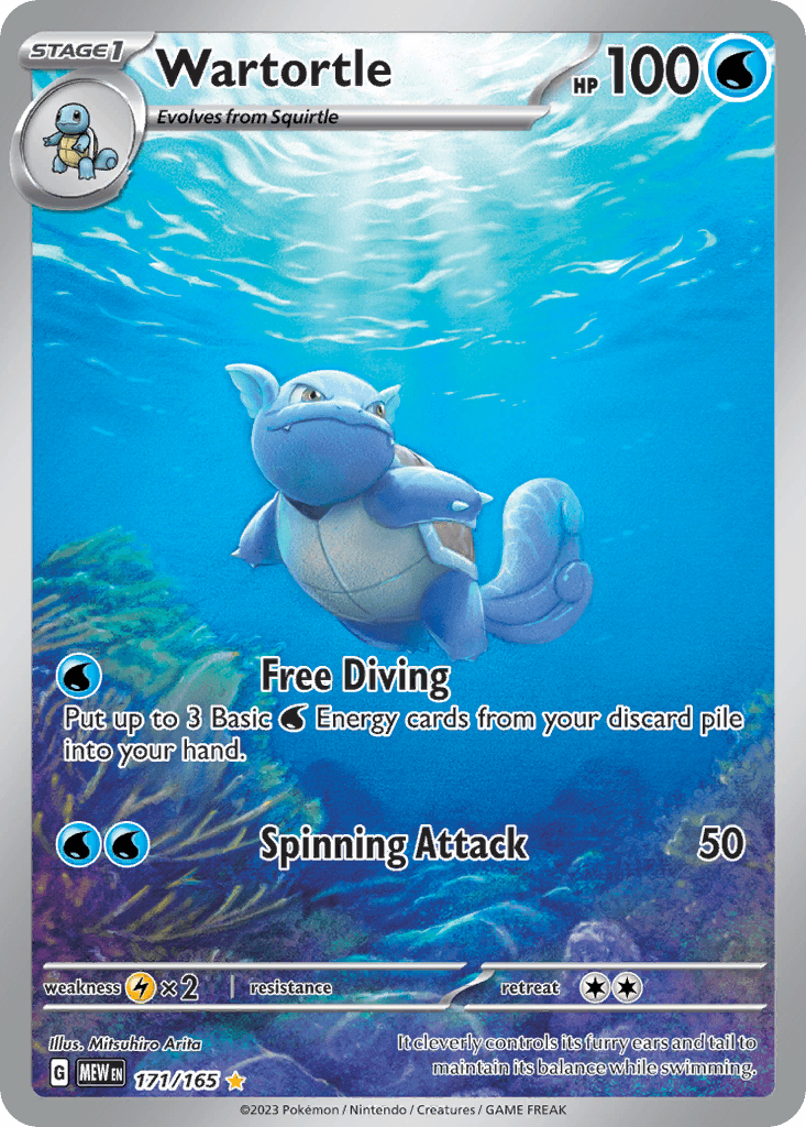 Wartortle printed card