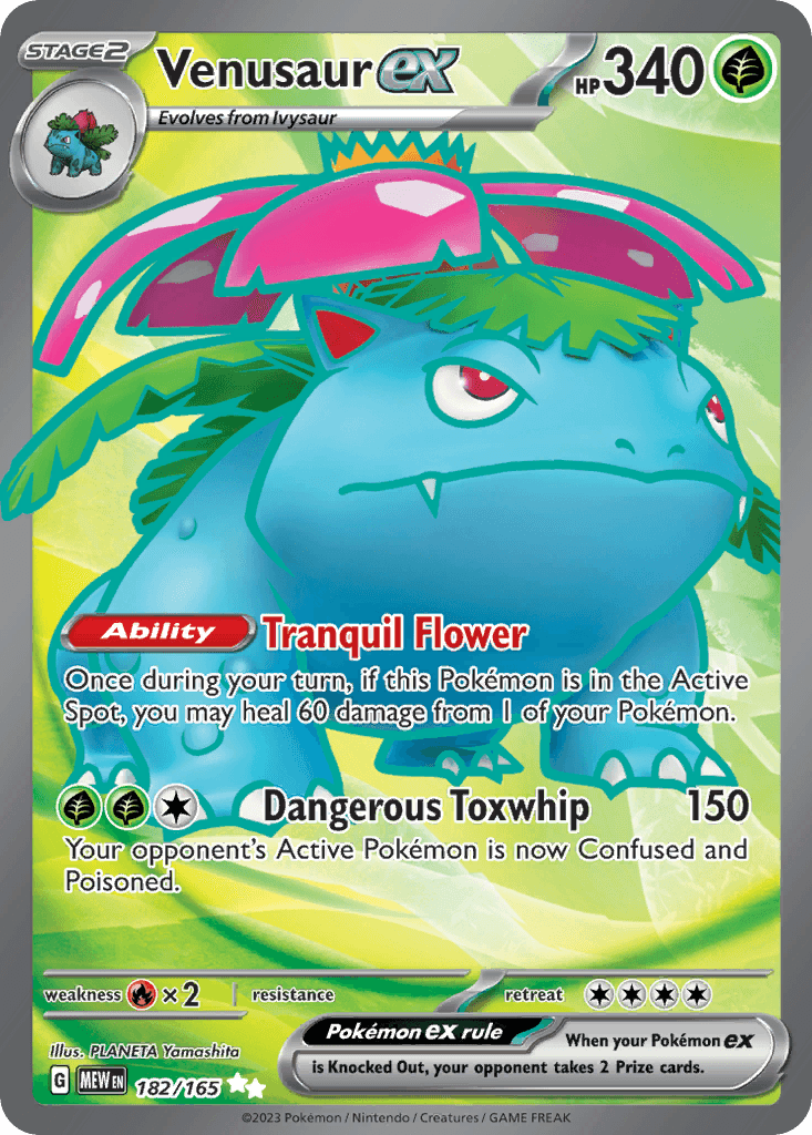 Venusaur ex printed card