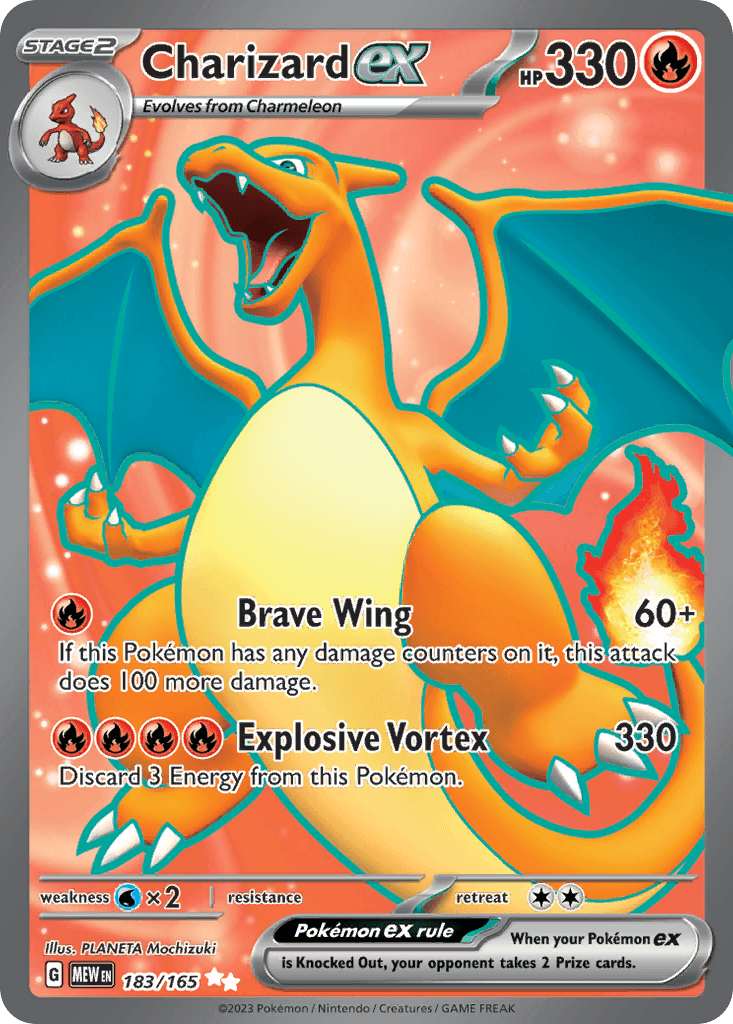 Charizard ex printed card