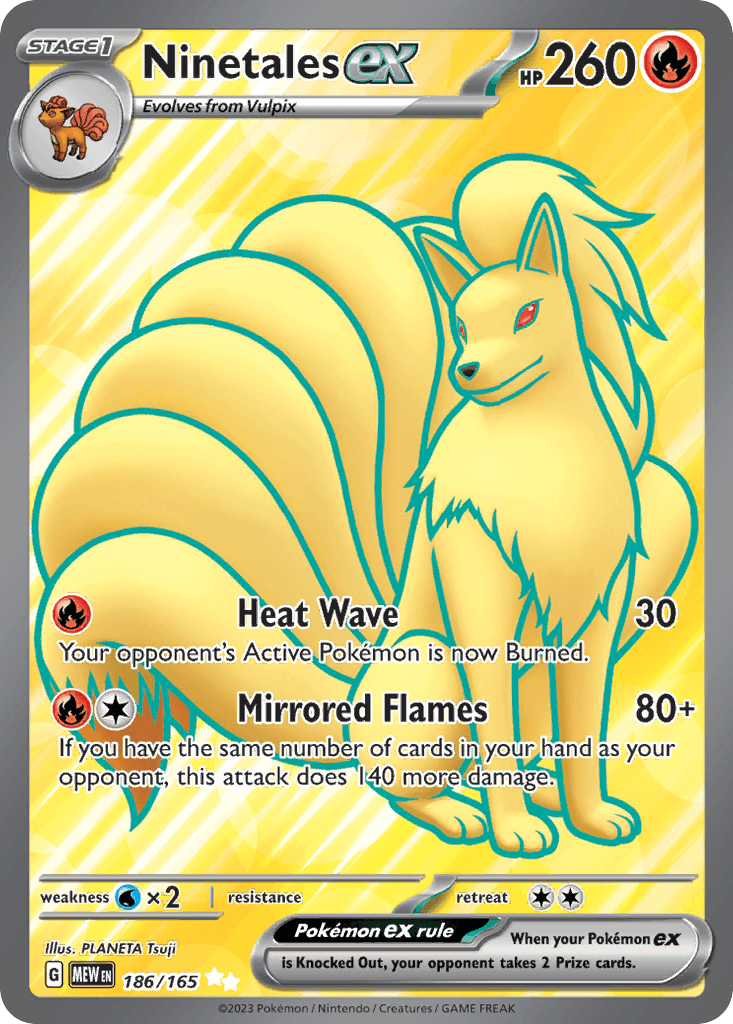 Ninetales ex printed card