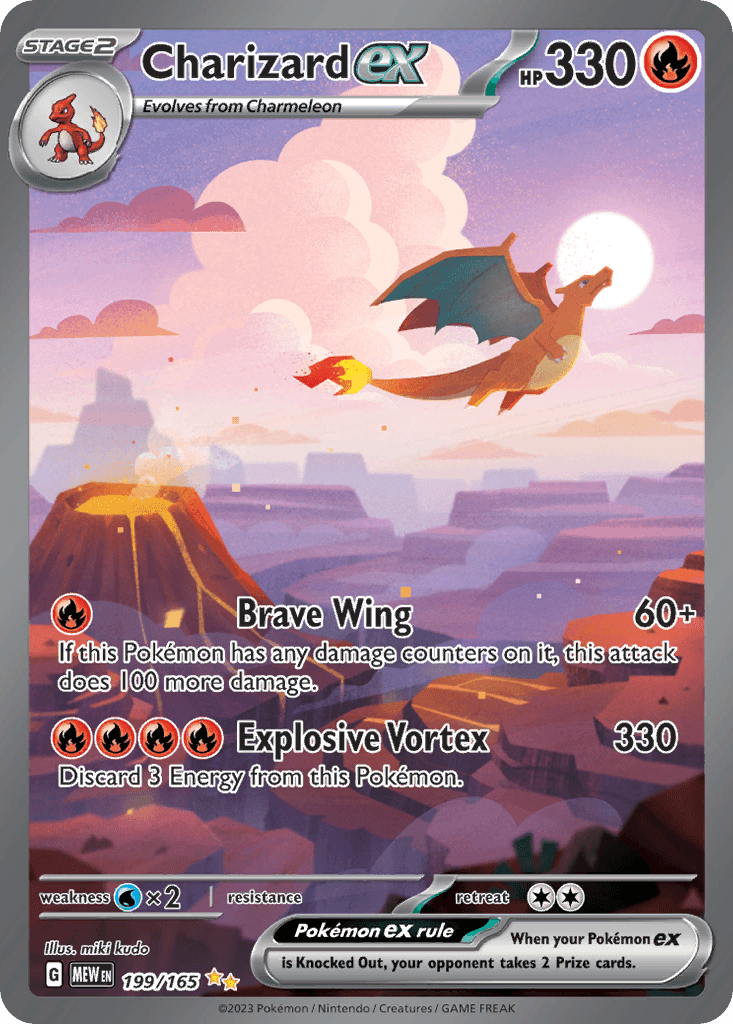 Charizard ex printed card