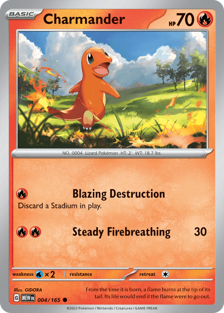 Charmander printed card