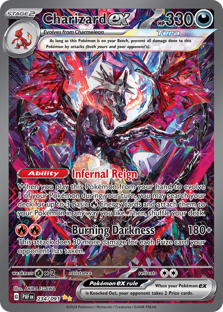 Charizard ex printed card