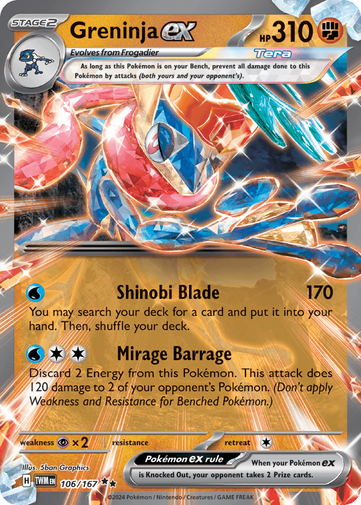 Greninja ex printed card