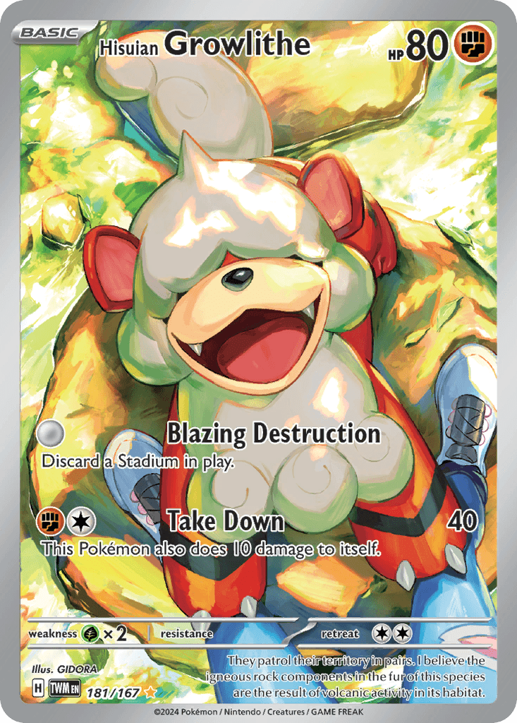 Hisuian Growlithe printed card