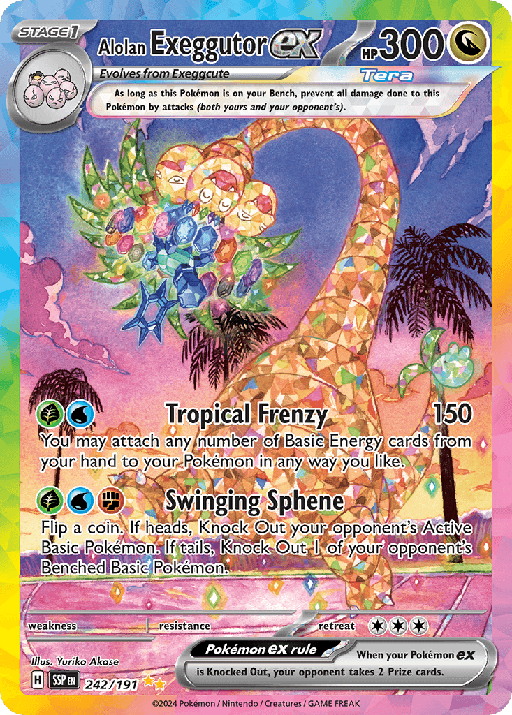 Alolan Exeggutor ex printed card