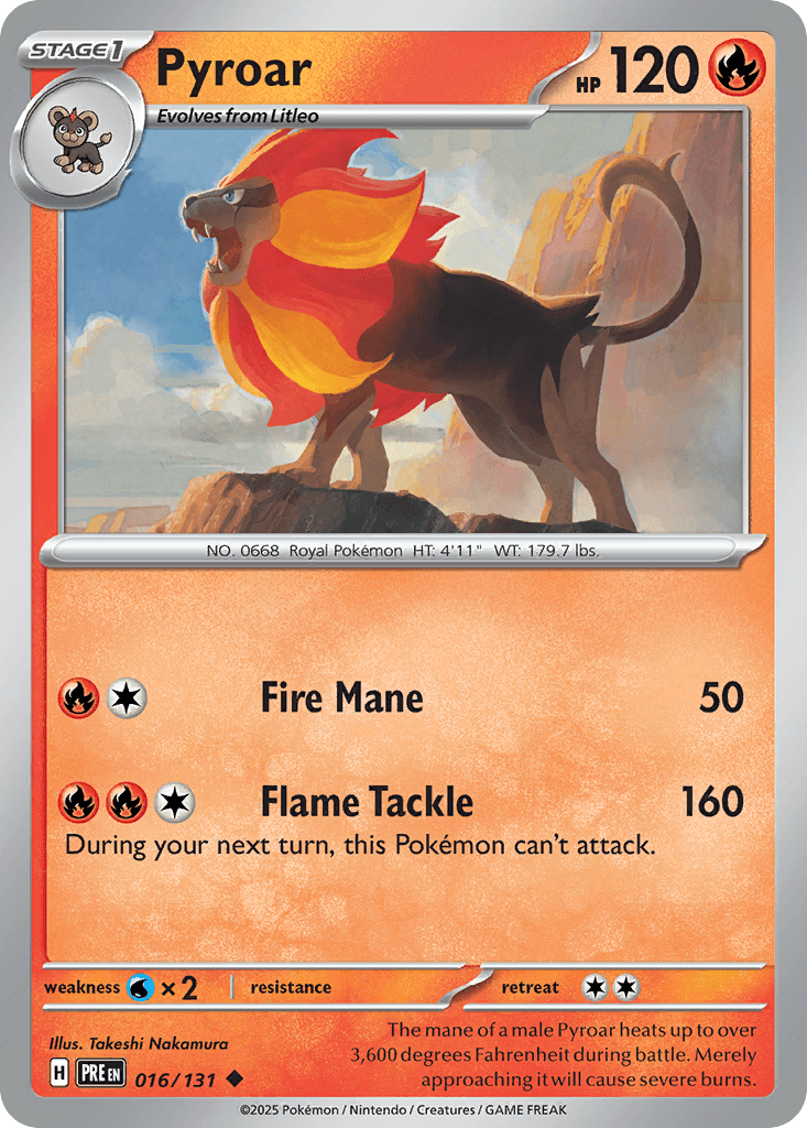 Pyroar printed card