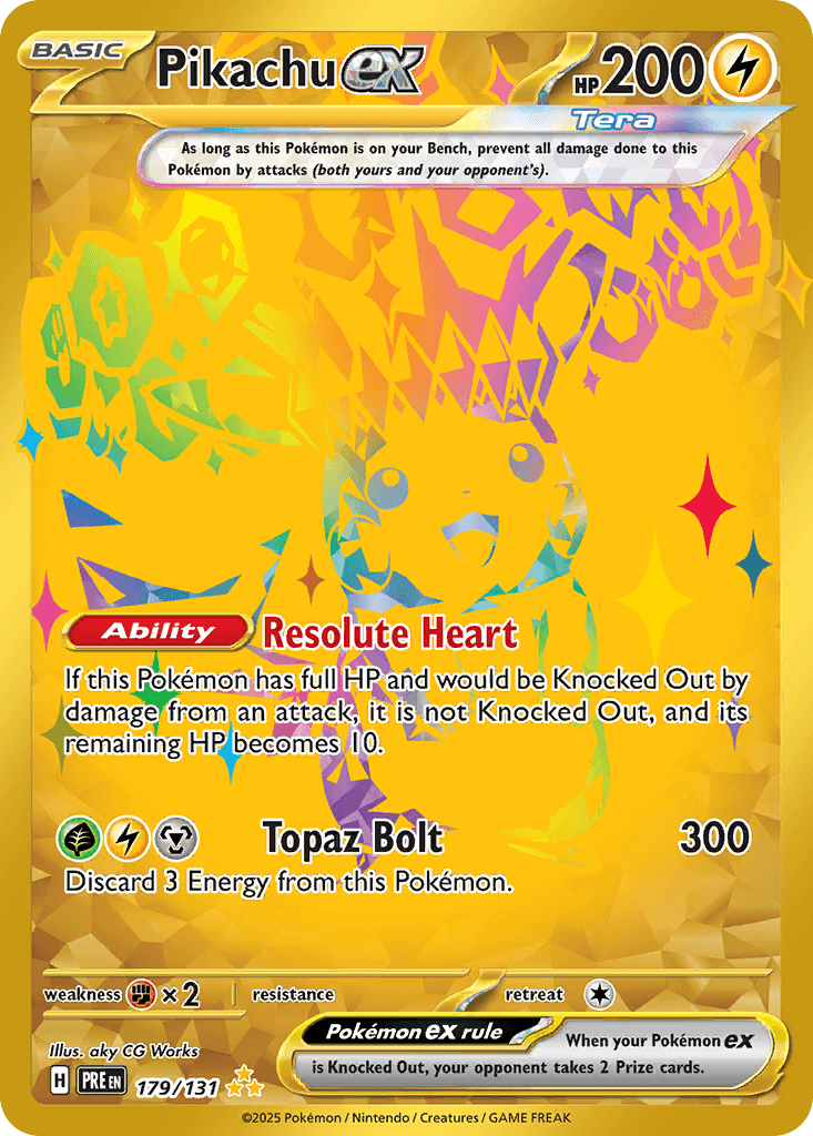 Pikachu ex printed card