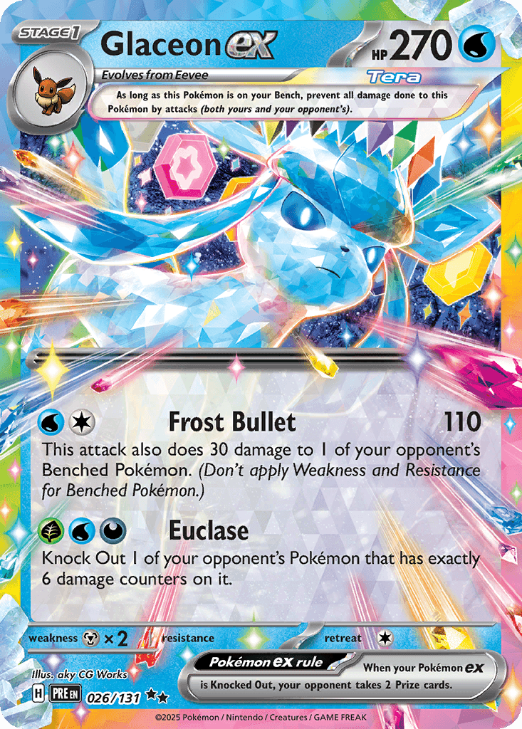 Glaceon ex printed card