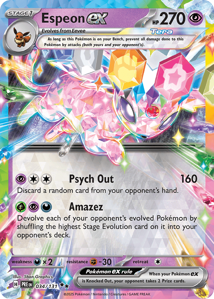 Espeon ex printed card