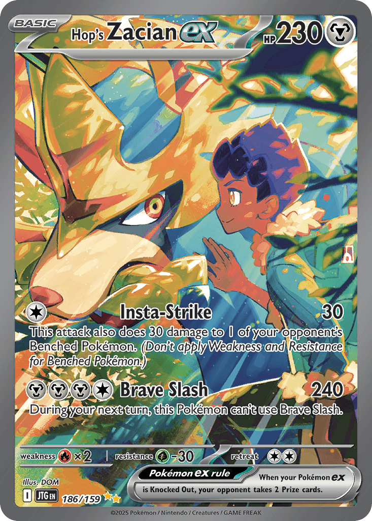 Hop's Zacian ex printed card
