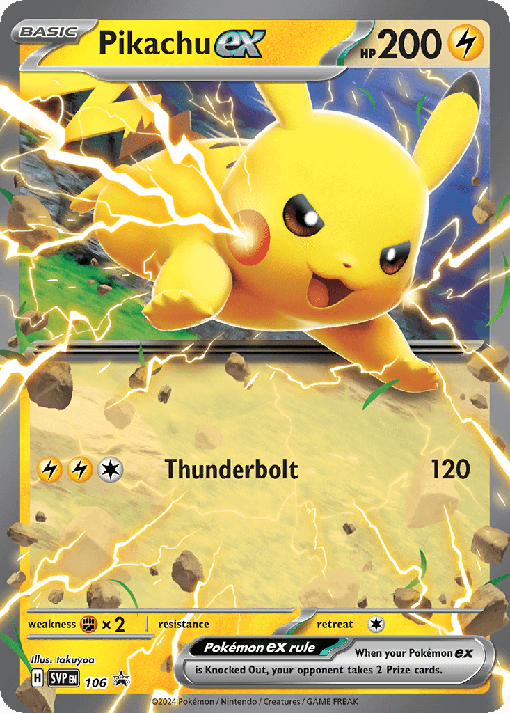 Pikachu ex printed card