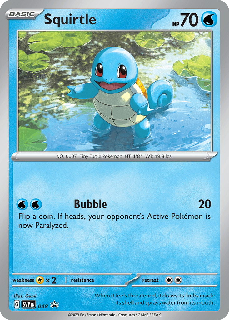 Squirtle printed card
