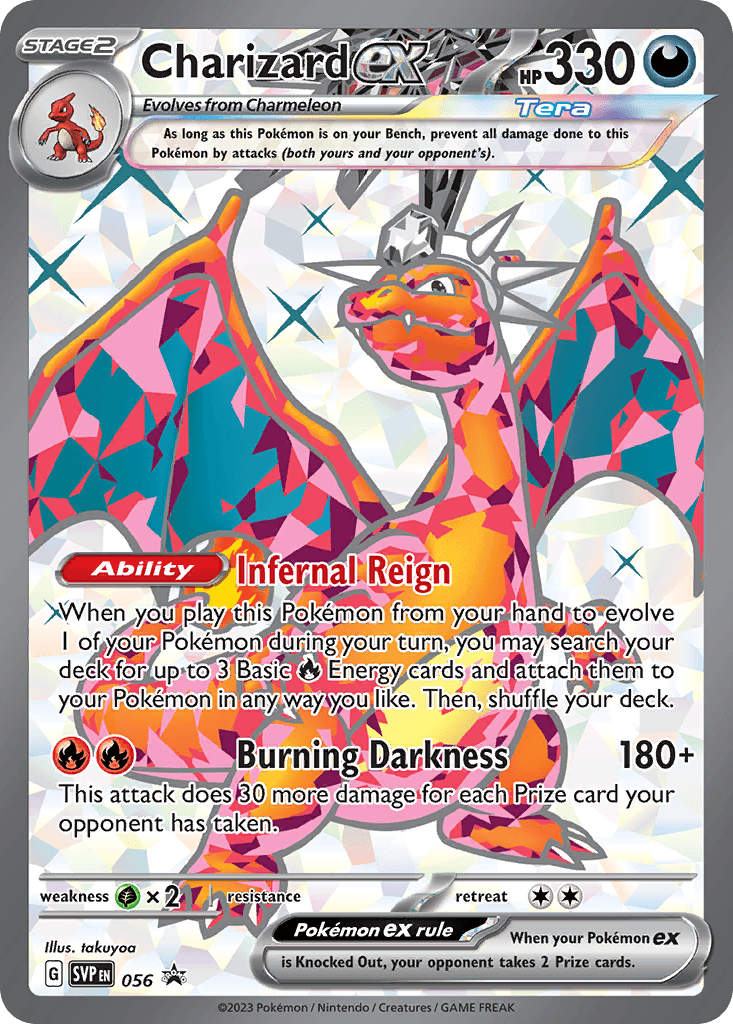 Charizard ex printed card