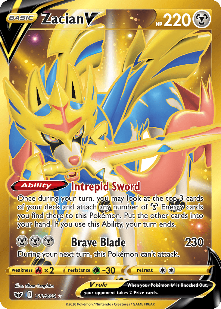 Zacian V printed card