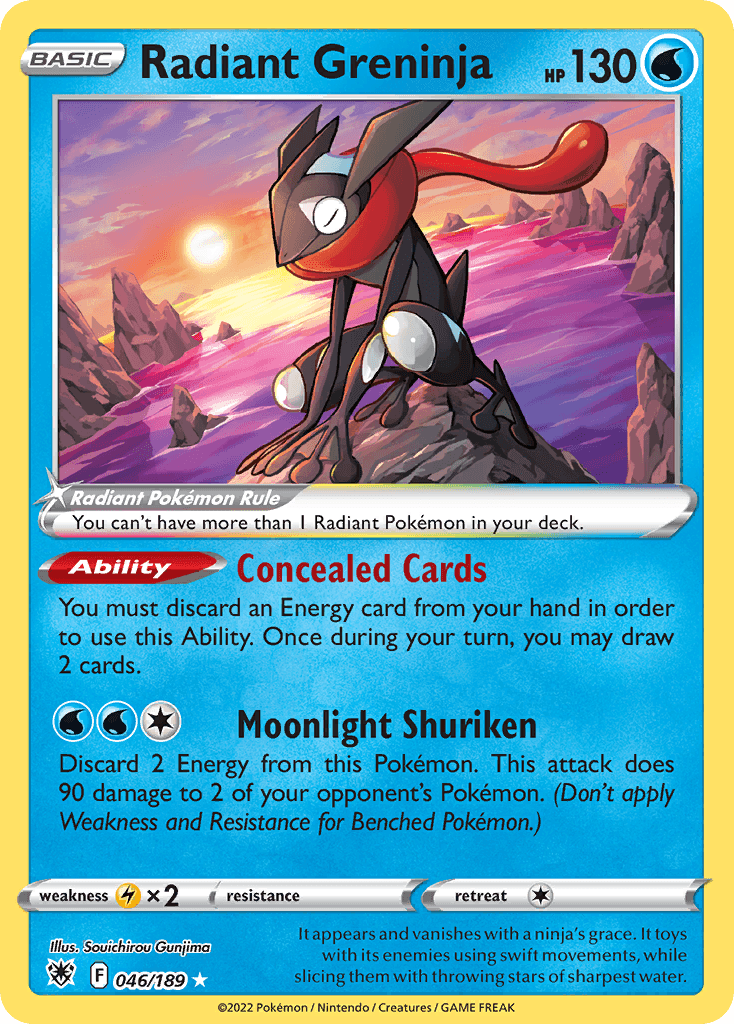 Radiant Greninja printed card