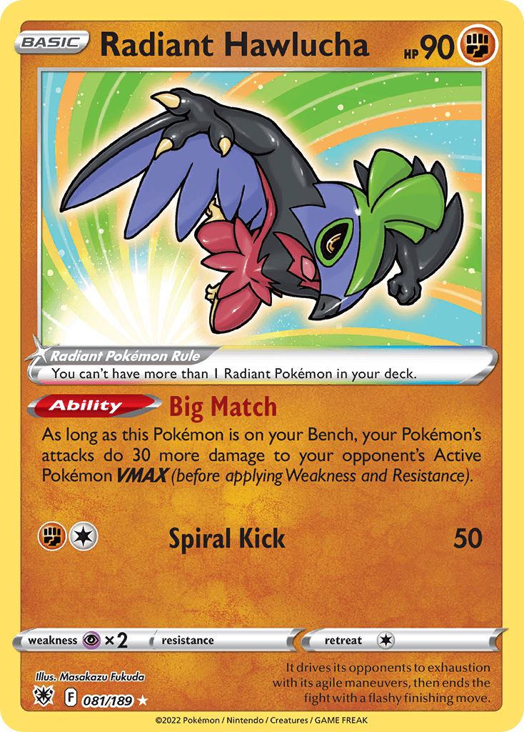 Radiant Hawlucha printed card
