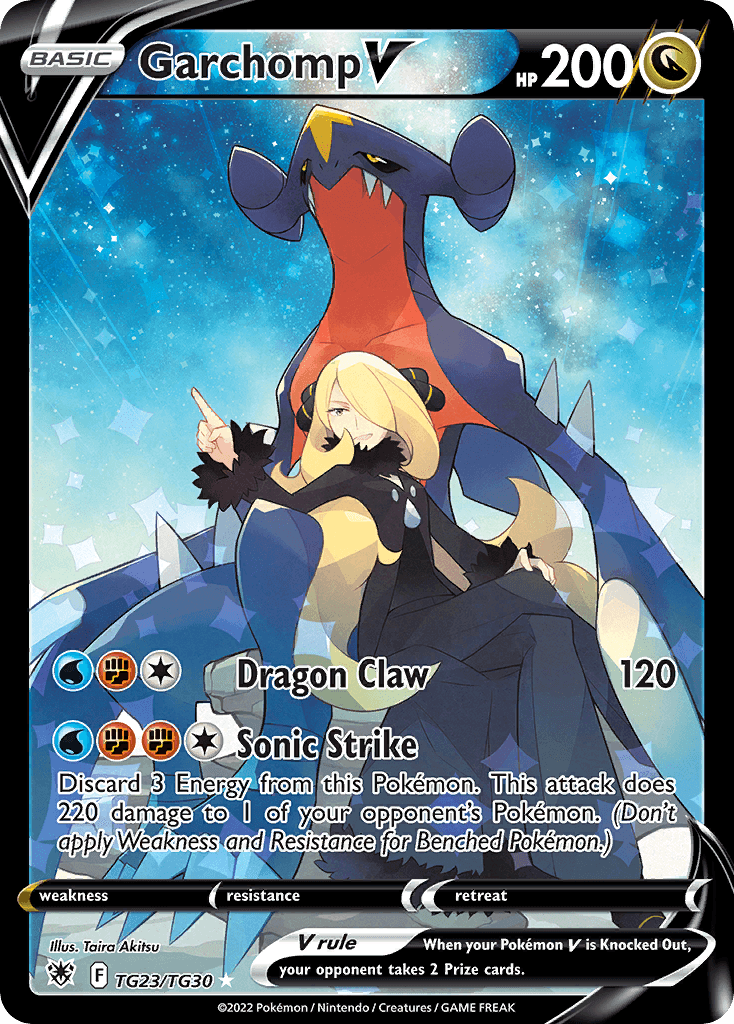 Garchomp V printed card