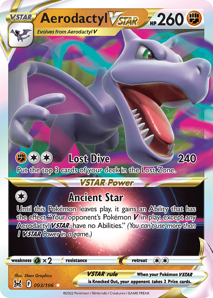 Aerodactyl VSTAR printed card