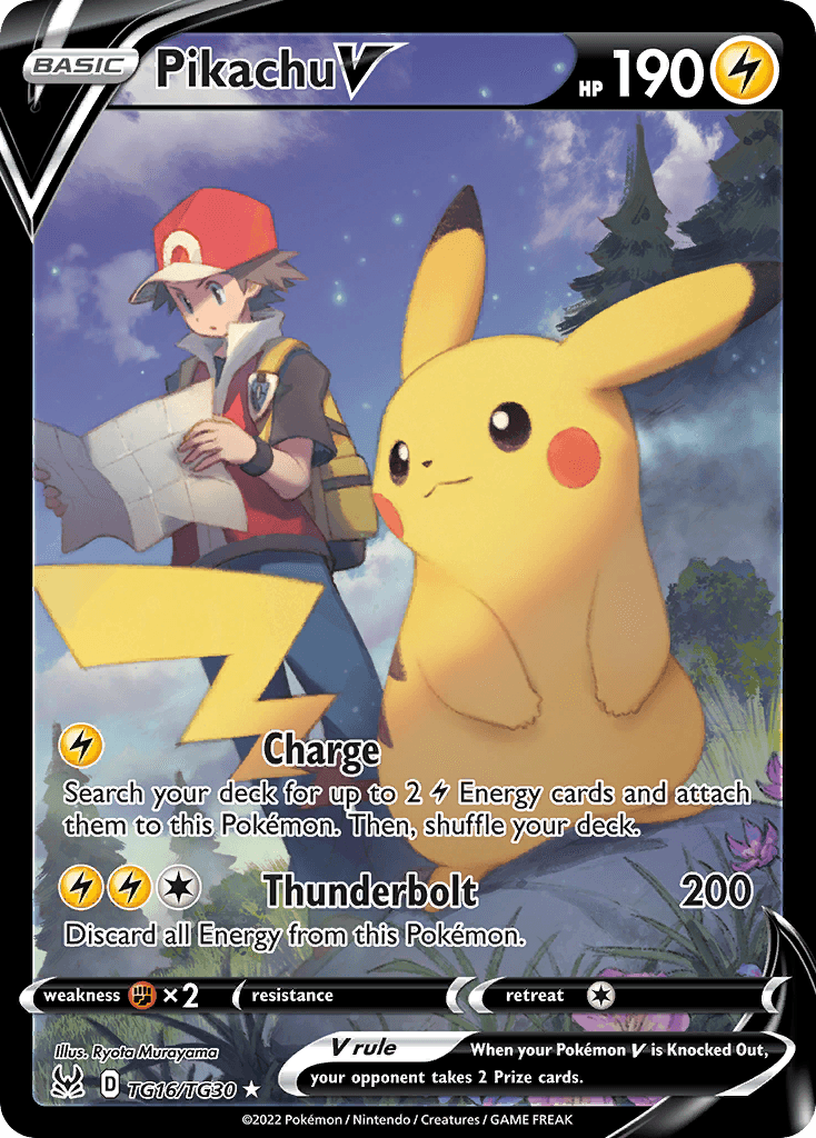Pikachu V printed card