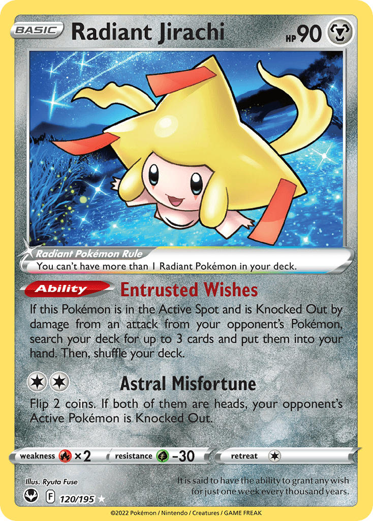 Radiant Jirachi printed card