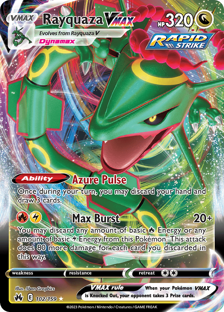 Rayquaza VMAX printed card