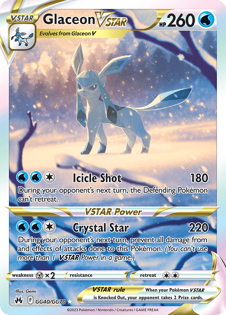 Glaceon VSTAR printed card