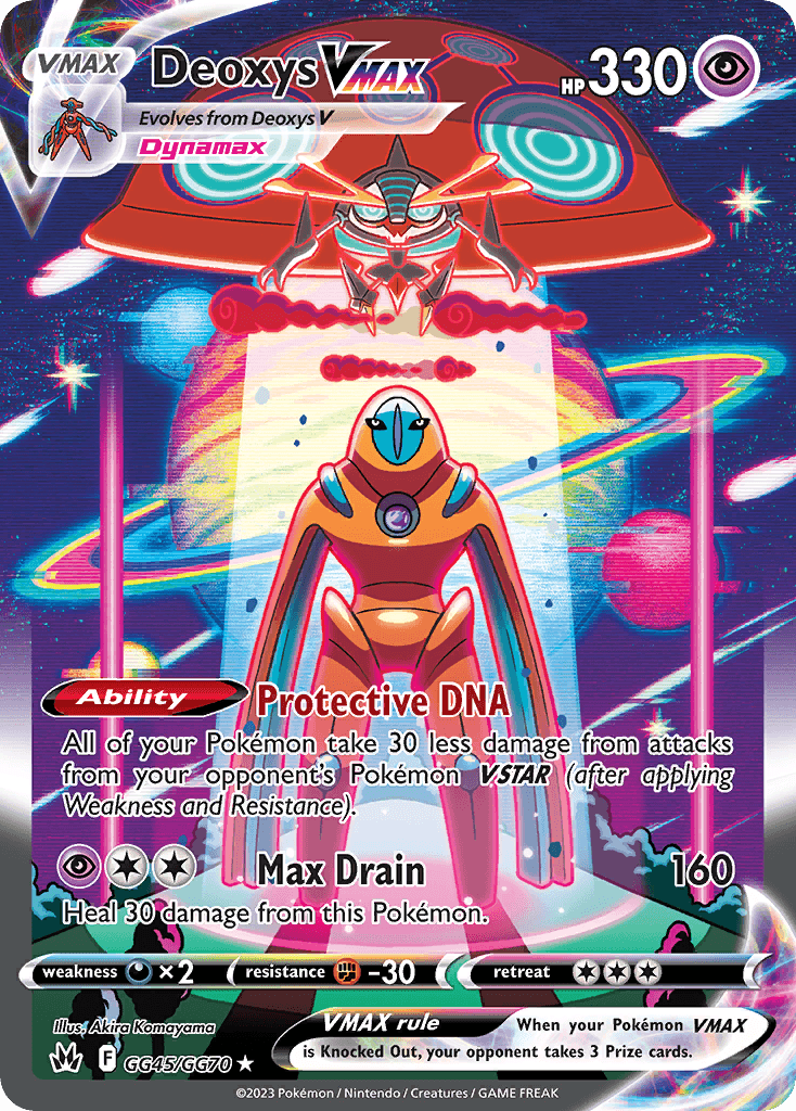 Deoxys VMAX printed card