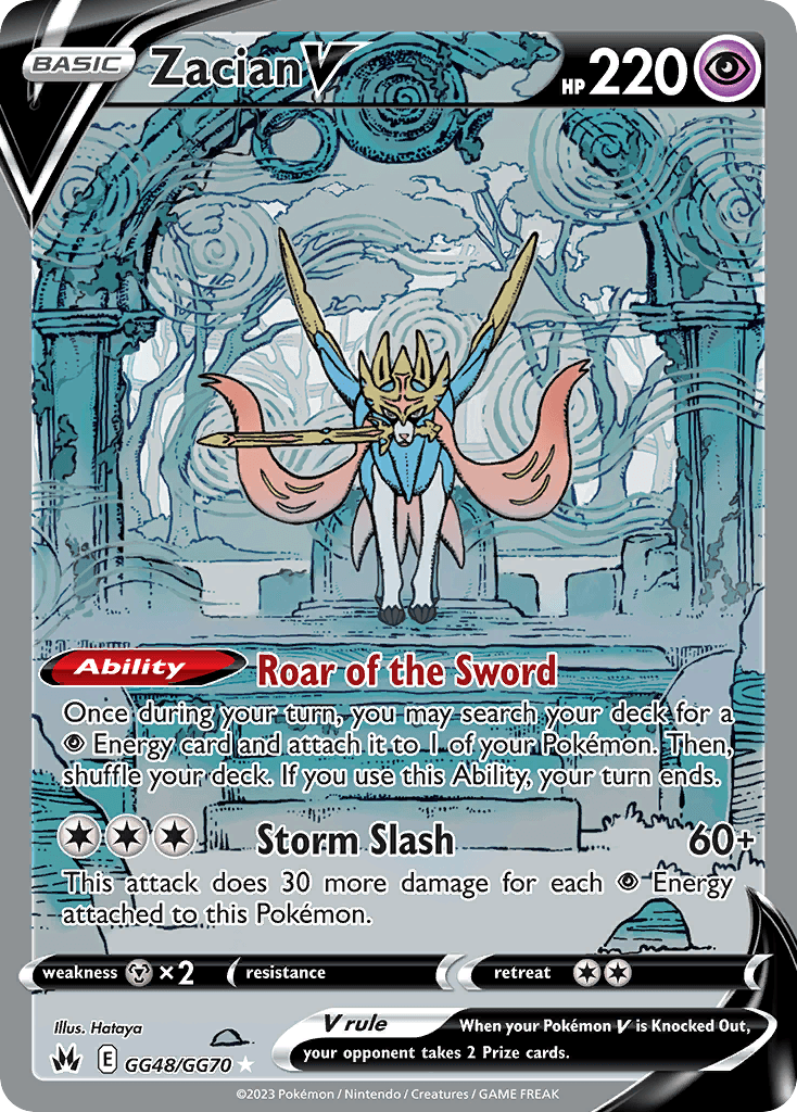 Zacian V printed card