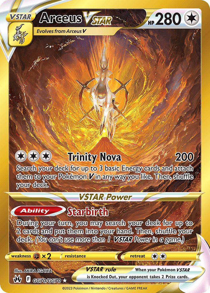 Arceus VSTAR printed card