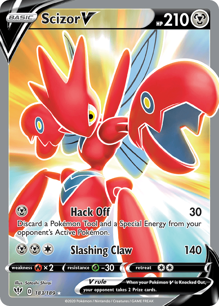 Scizor V printed card