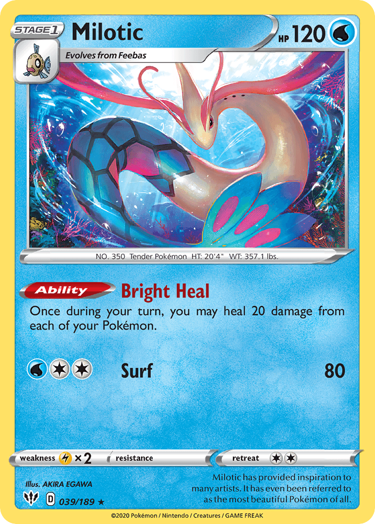Milotic printed card