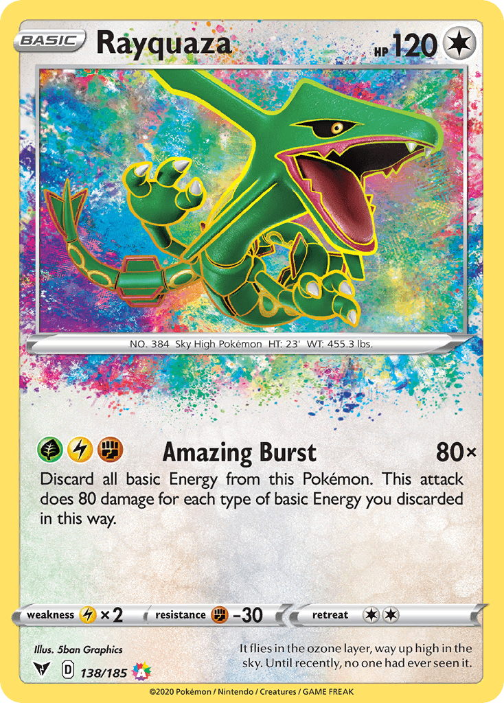 Rayquaza printed card
