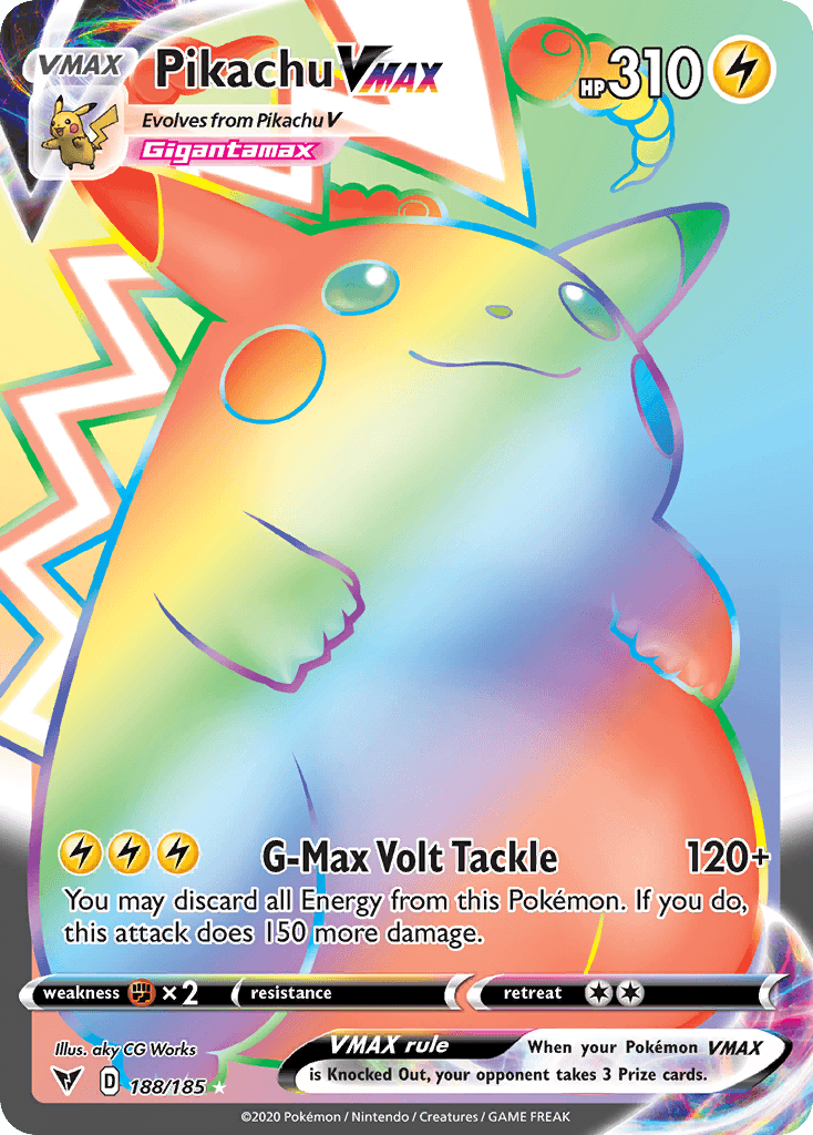 Pikachu VMAX printed card