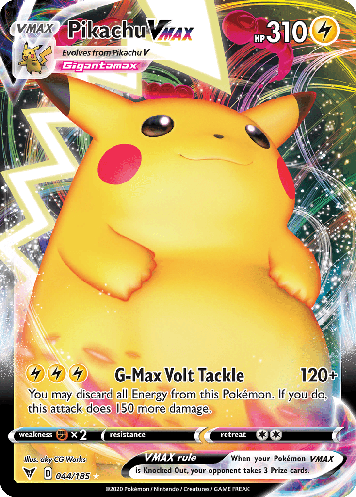 Pikachu VMAX printed card