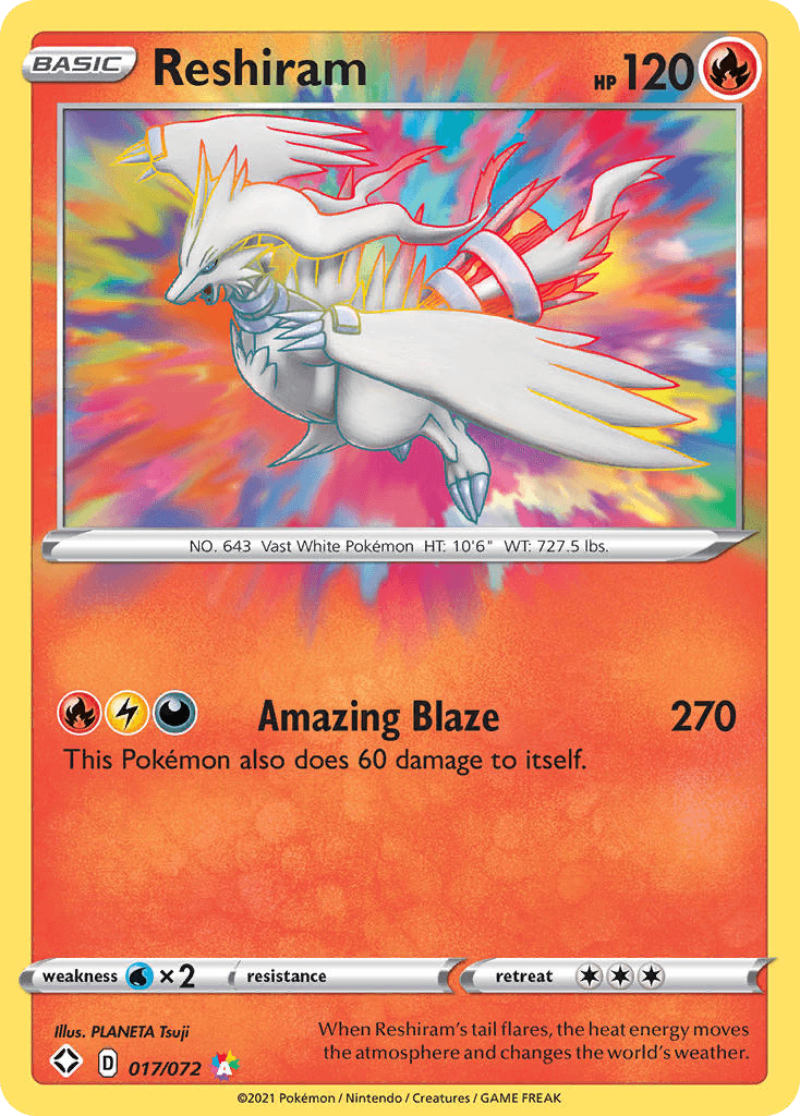 Reshiram printed card
