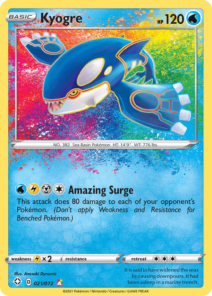 Kyogre printed card