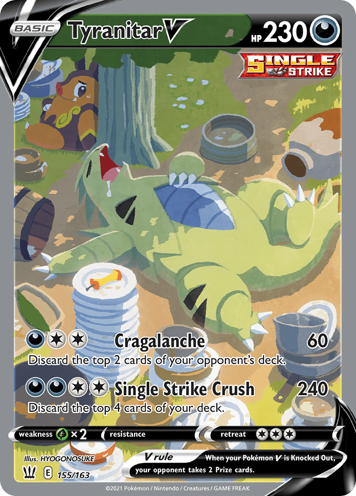 Tyranitar V printed card
