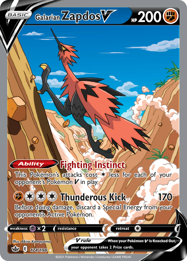 Galarian Zapdos V printed card