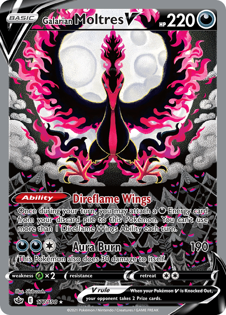 Galarian Moltres V printed card