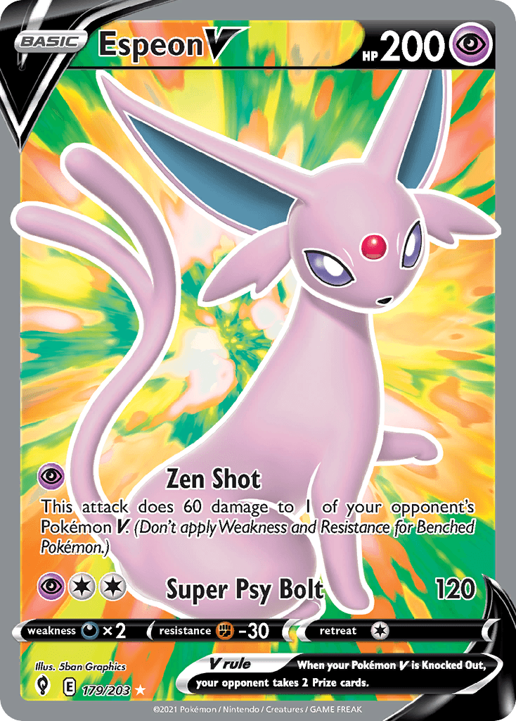 Espeon V printed card