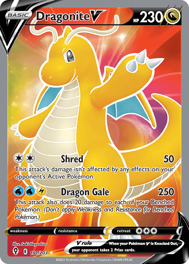 Dragonite V printed card