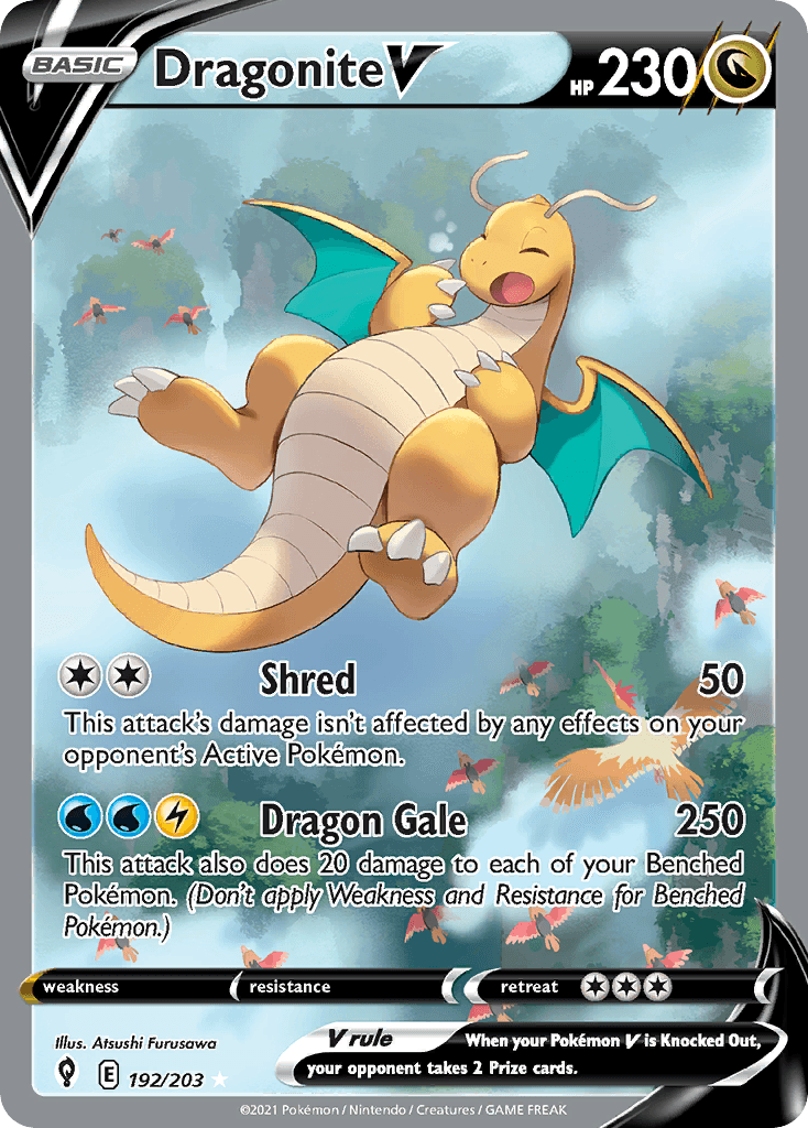 Dragonite V printed card